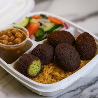 Falafel with Rice & Salad